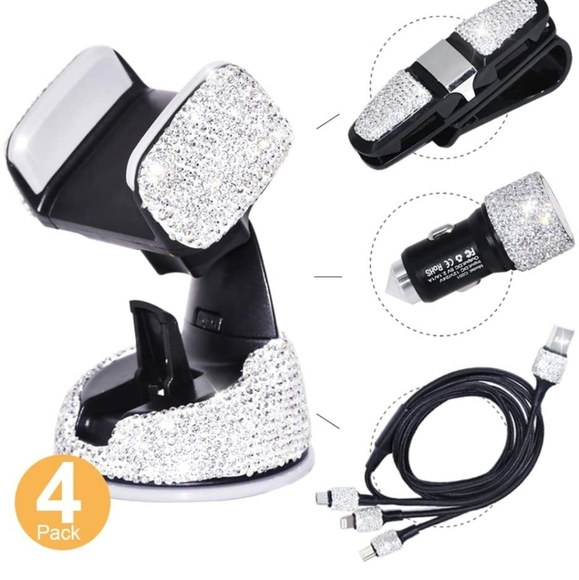 None Accessories - NEW 4 Pcs Bling Car Charging Accessories